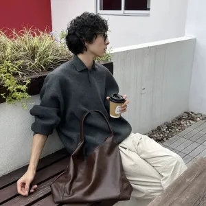 Casual Leather Tote Bag