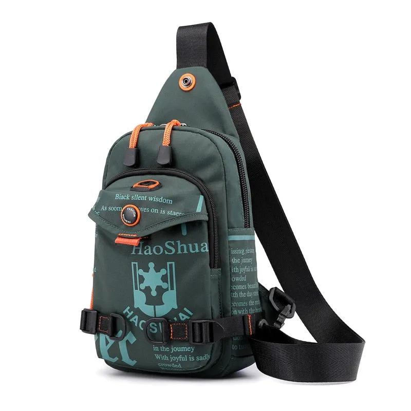 Casual Men Cross Body Sling Travel Backpack