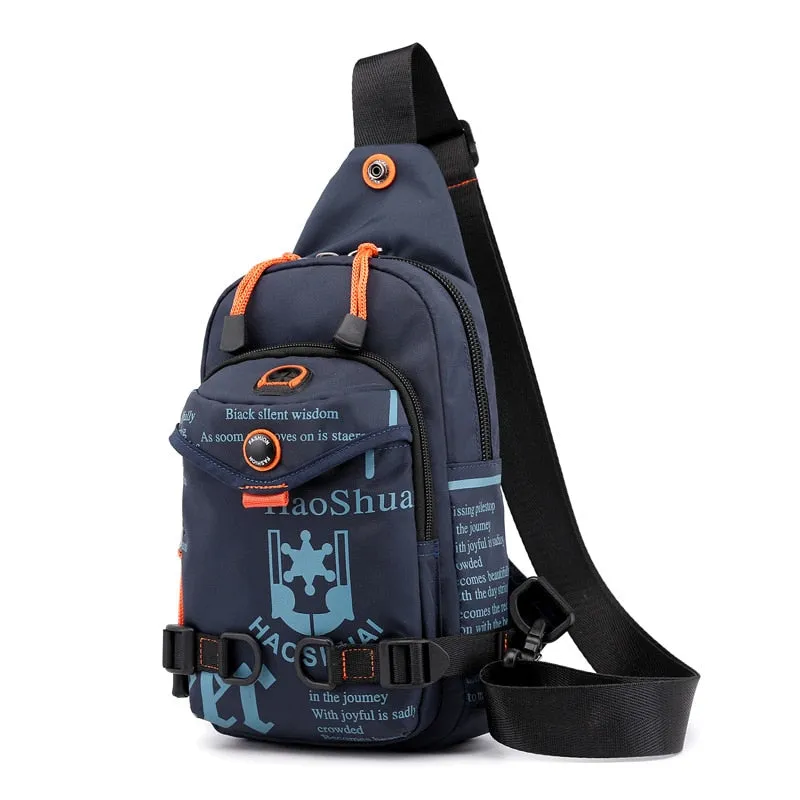 Casual Men Cross Body Sling Travel Backpack