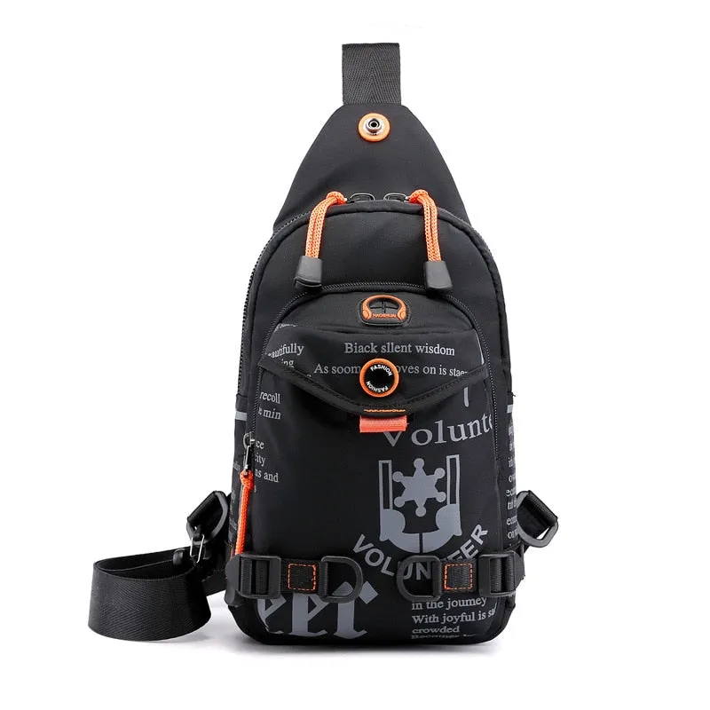 Casual Men Cross Body Sling Travel Backpack