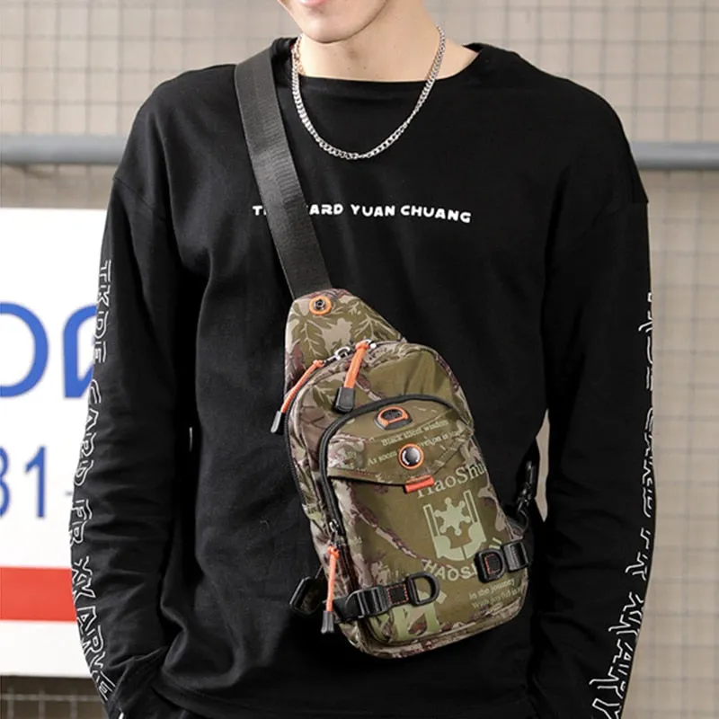 Casual Men Cross Body Sling Travel Backpack