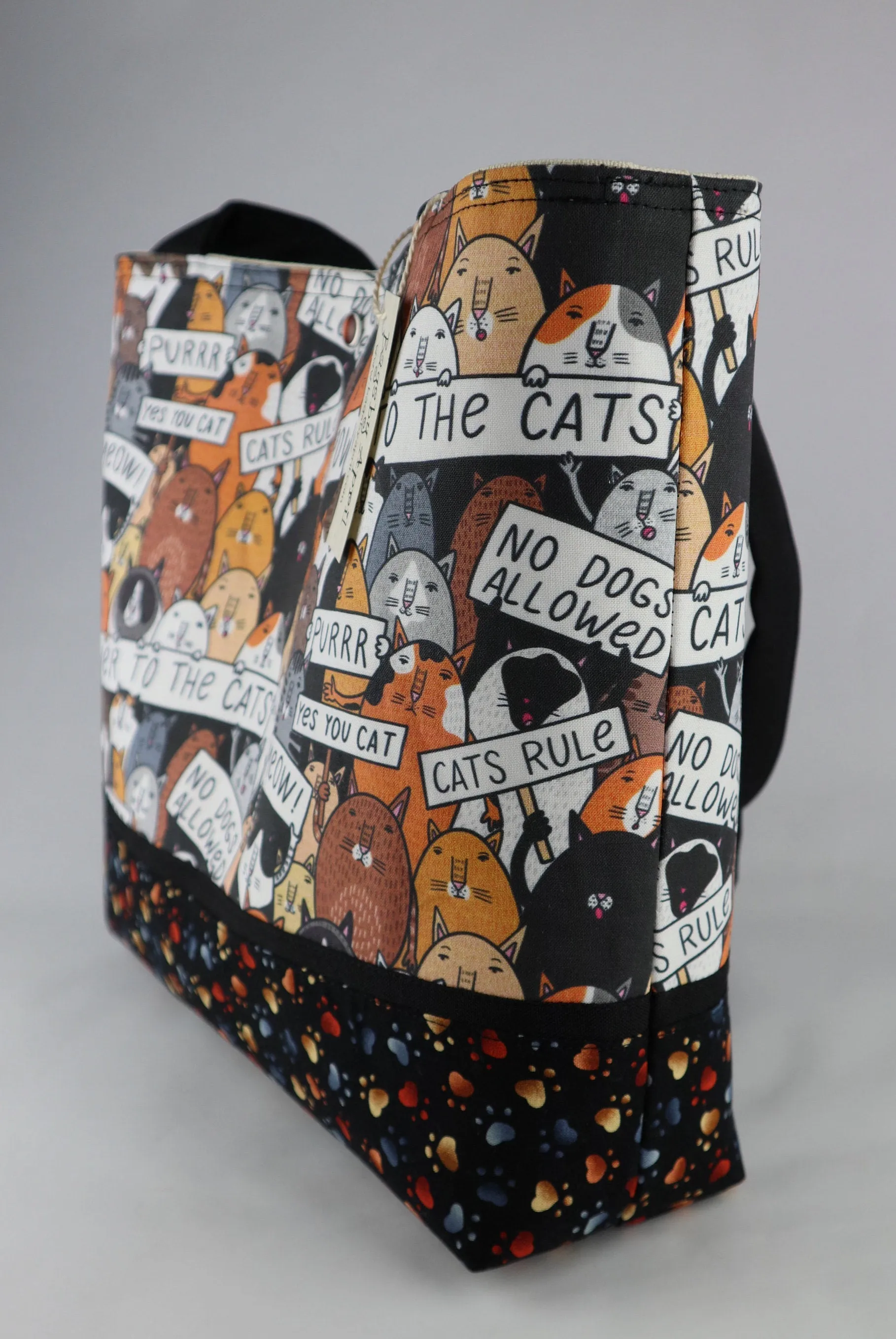 Cats Rule Shoulder Bag Cat Lover Purse Tote
