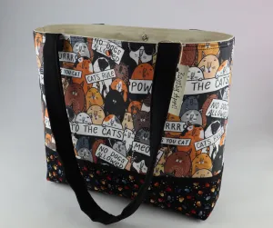 Cats Rule Shoulder Bag Cat Lover Purse Tote