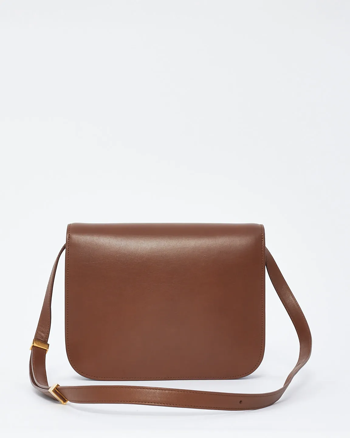 Celine Tan Box Calfskin Leather Medium Classic Bag