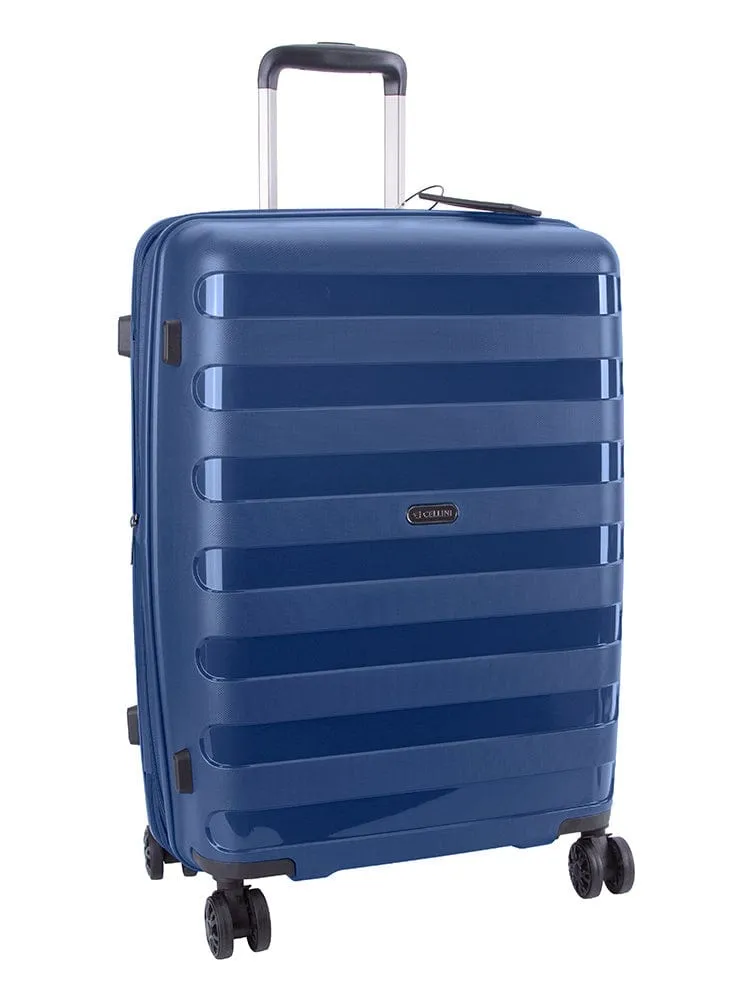 Cellini Sonic Medium 4 Wheel Trolley Case Midnight Blue