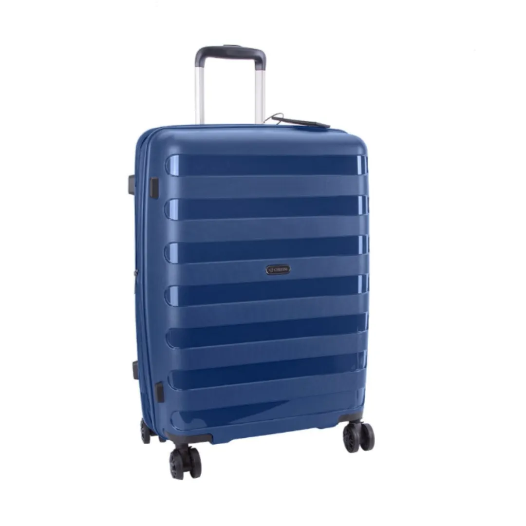 Cellini Sonic Medium 4 Wheel Trolley Case Midnight Blue