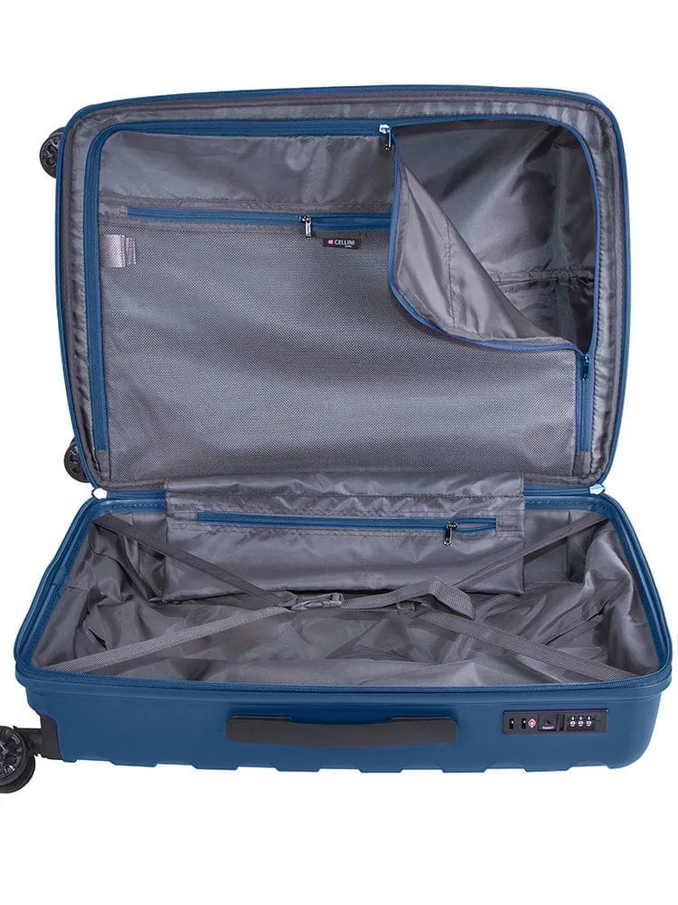 Cellini Sonic Medium 4 Wheel Trolley Case Midnight Blue