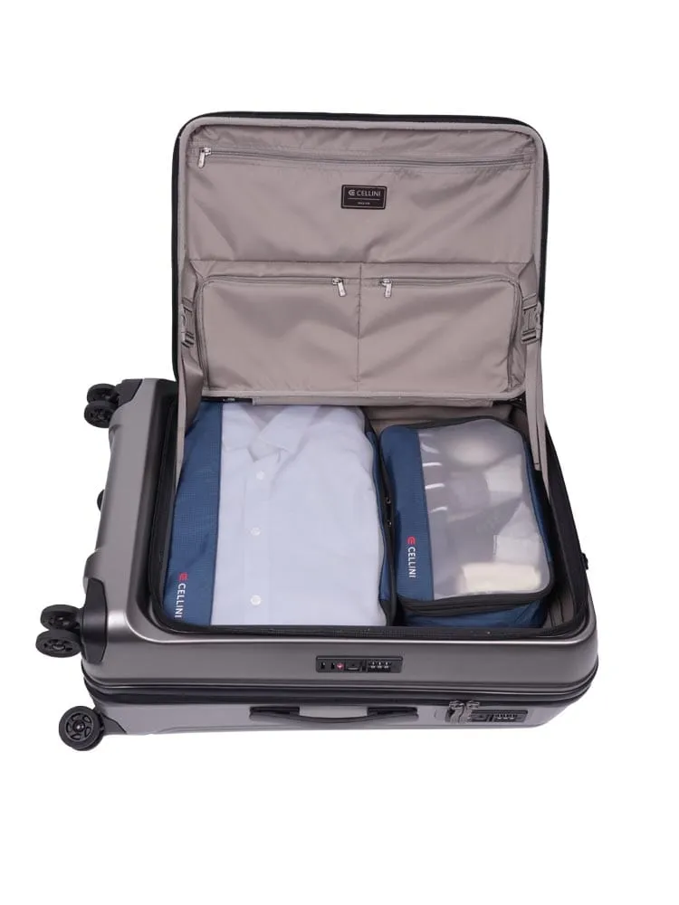 Cellini Tri Pak Medium 4 Wheel Trolley Case Includes 1 Lrg & 1 Med Packing Cube 110653