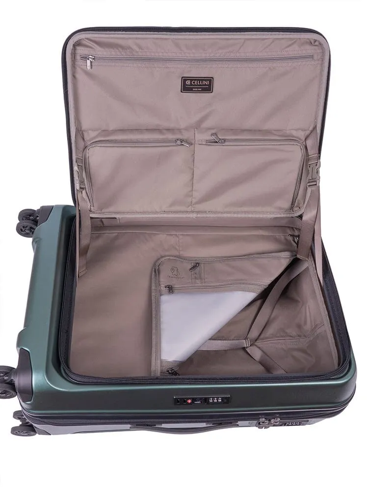 Cellini Tri Pak Medium 4 Wheel Trolley Case Includes 1 Lrg & 1 Med Packing Cube 110653