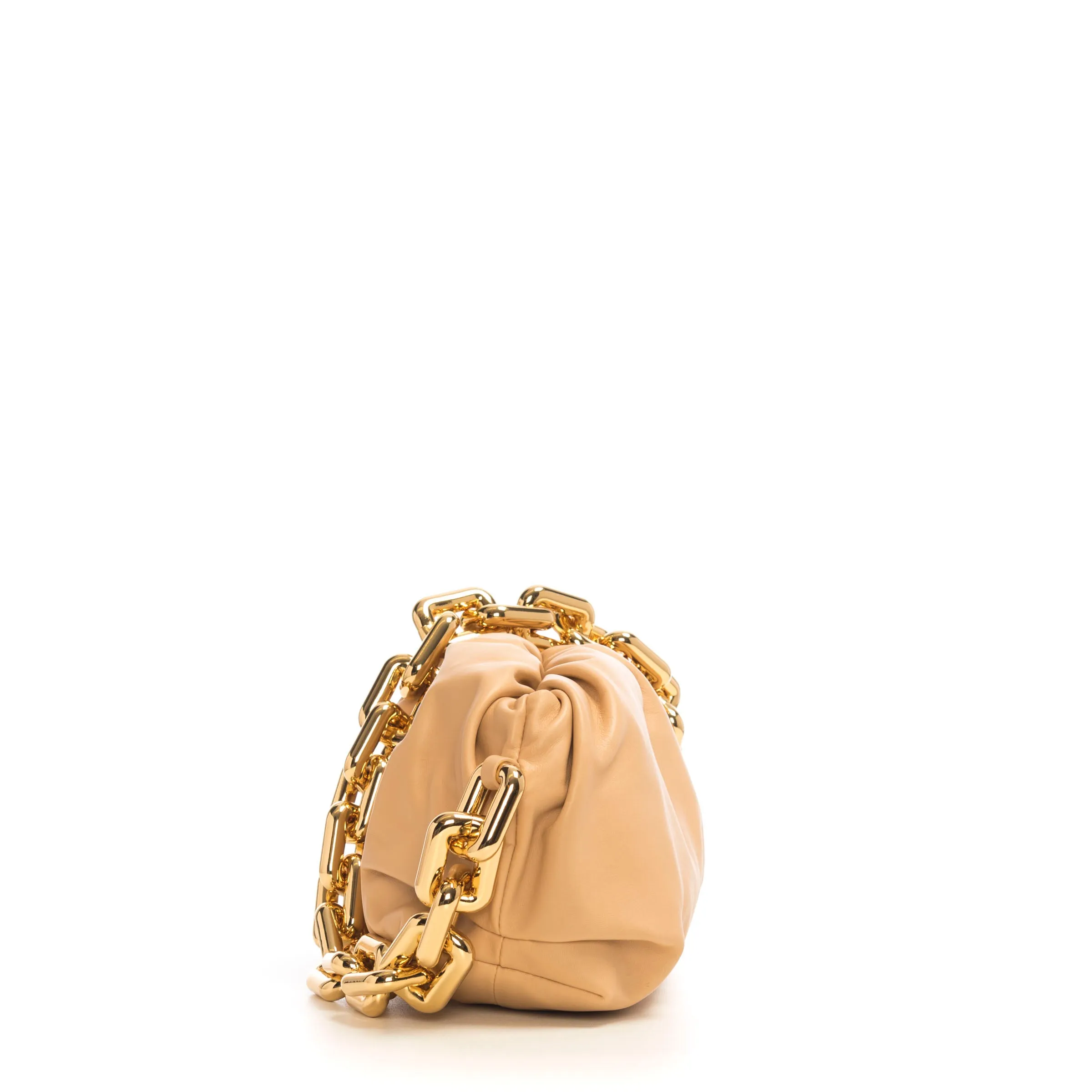 Chain Pouch In Almond Nappa Leather