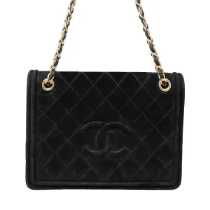 Chanel 1991 Vintage Suede Quilted Flap Bag