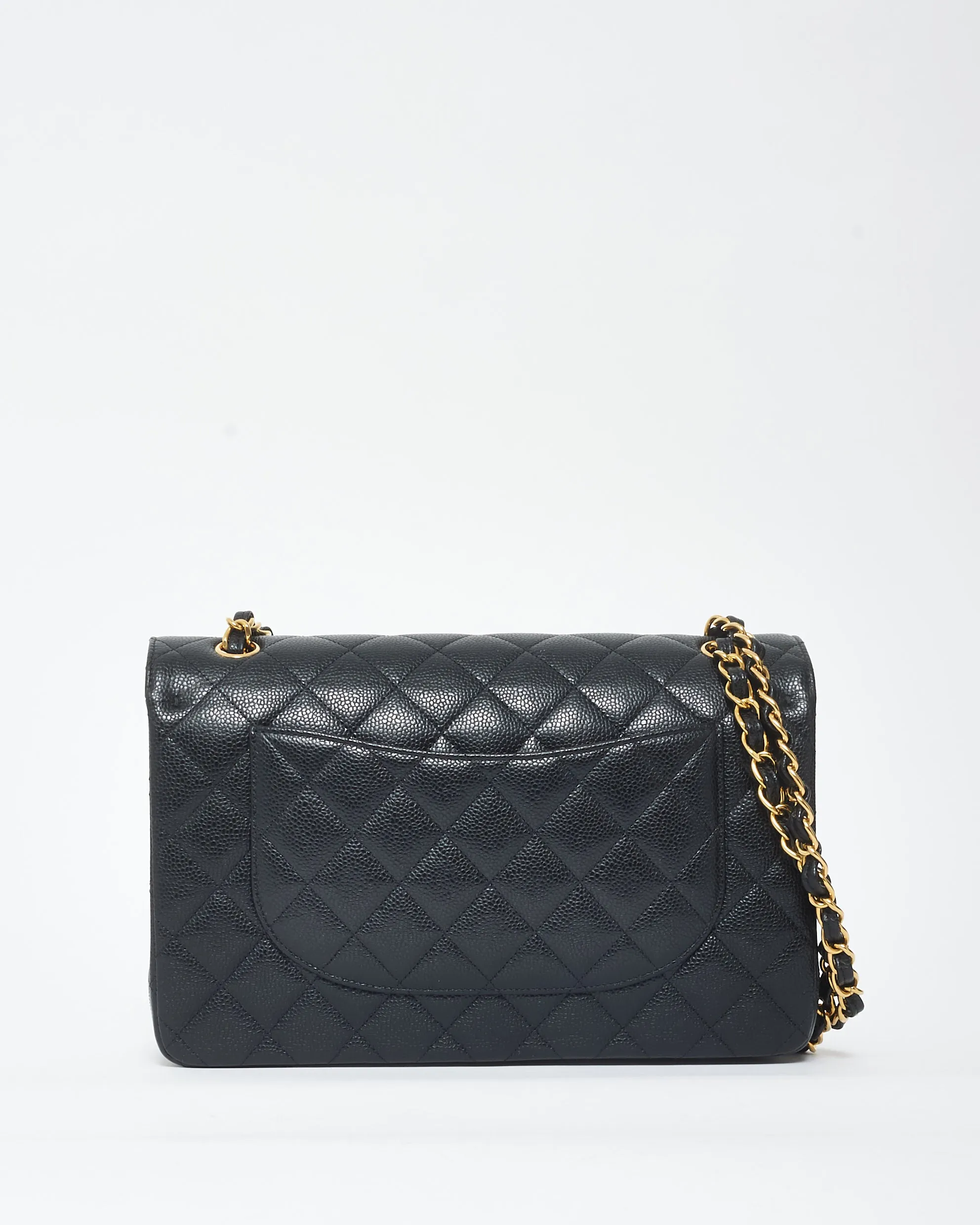 Chanel Black Caviar Leather GHW Jumbo Classic Double Flap Bag