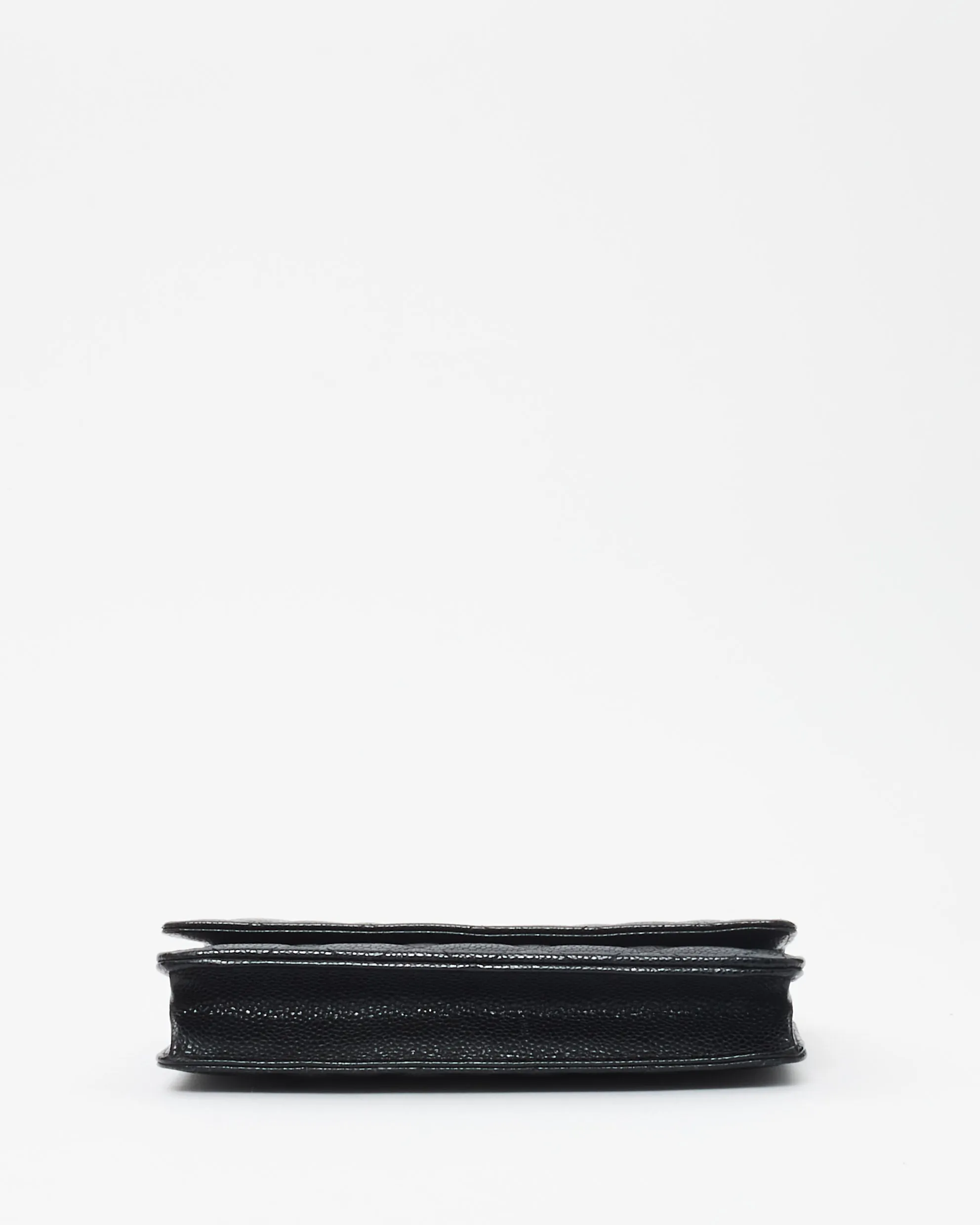 Chanel Black Caviar Leather Wallet On Chain SHW