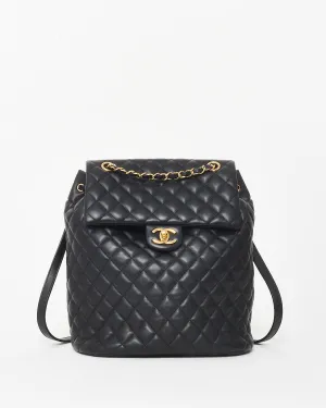 Chanel Black Lambskin Leather Large Urban Spirit Backpack