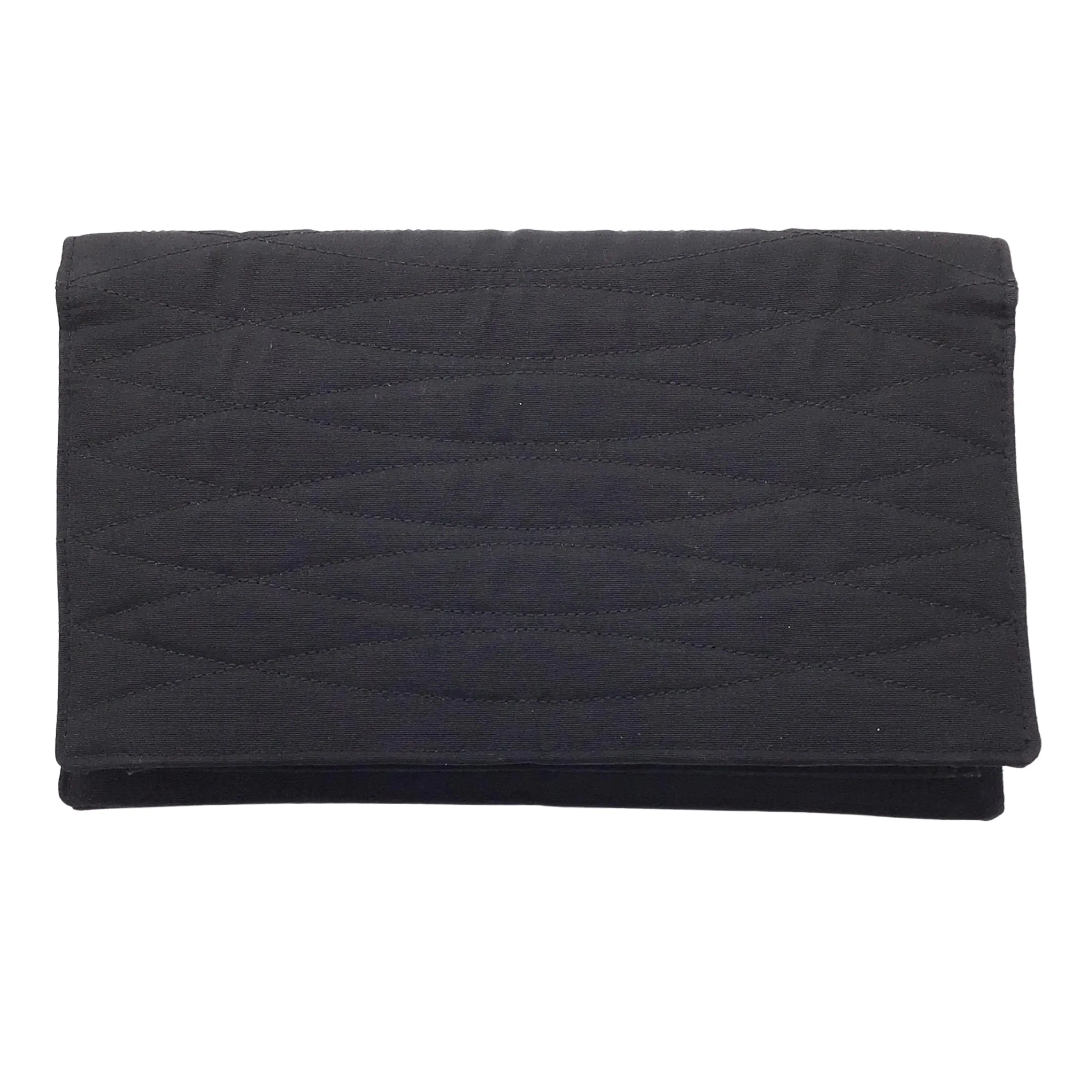 Chanel Black Vintage Early 90's Grosgrain Clutch Bag