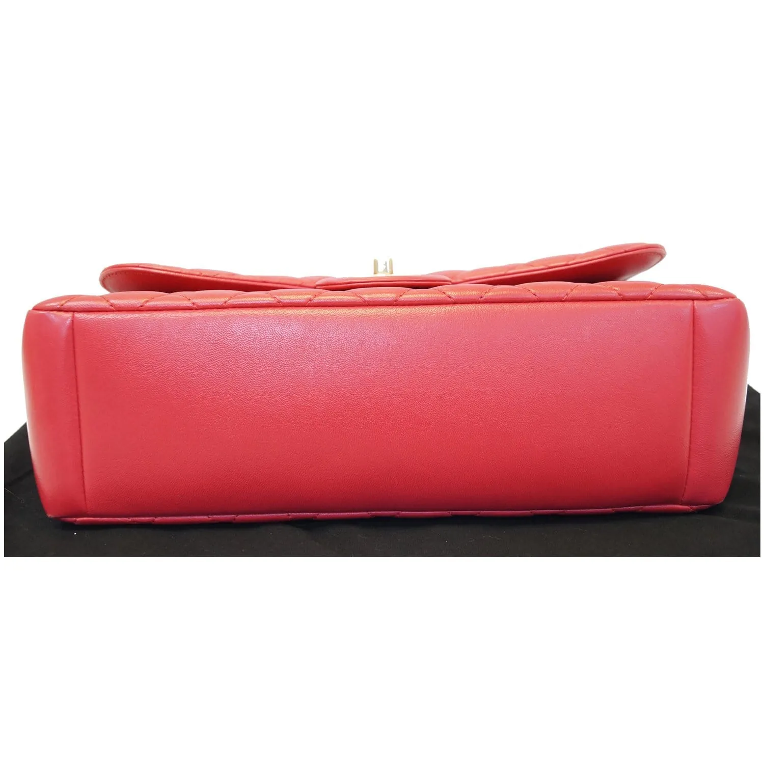 CHANEL Jumbo Classic Single Flap Lambskin Leather Shoulder Bag Red