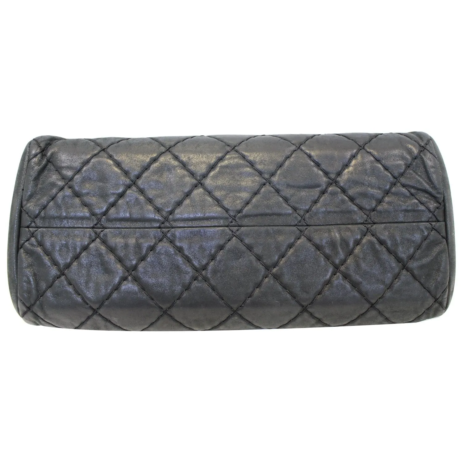 CHANEL Just Mademoiselle Calfskin Leather Bowling Bag Black