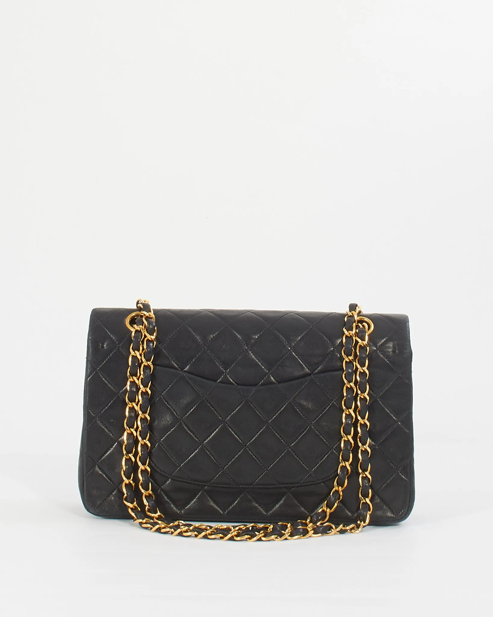 Chanel Vintage Black Lambskin Classic Medium Flap Bag with GHW