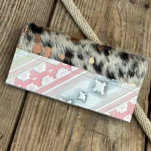 Checkbook Cover - Black & Gold Acid w/ Watermelon Wine