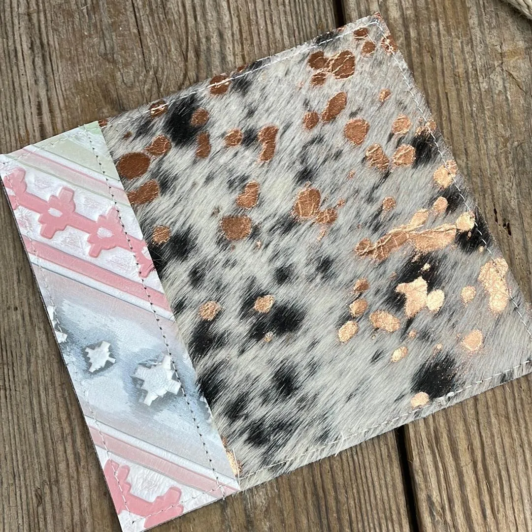 Checkbook Cover - Black & Gold Acid w/ Watermelon Wine