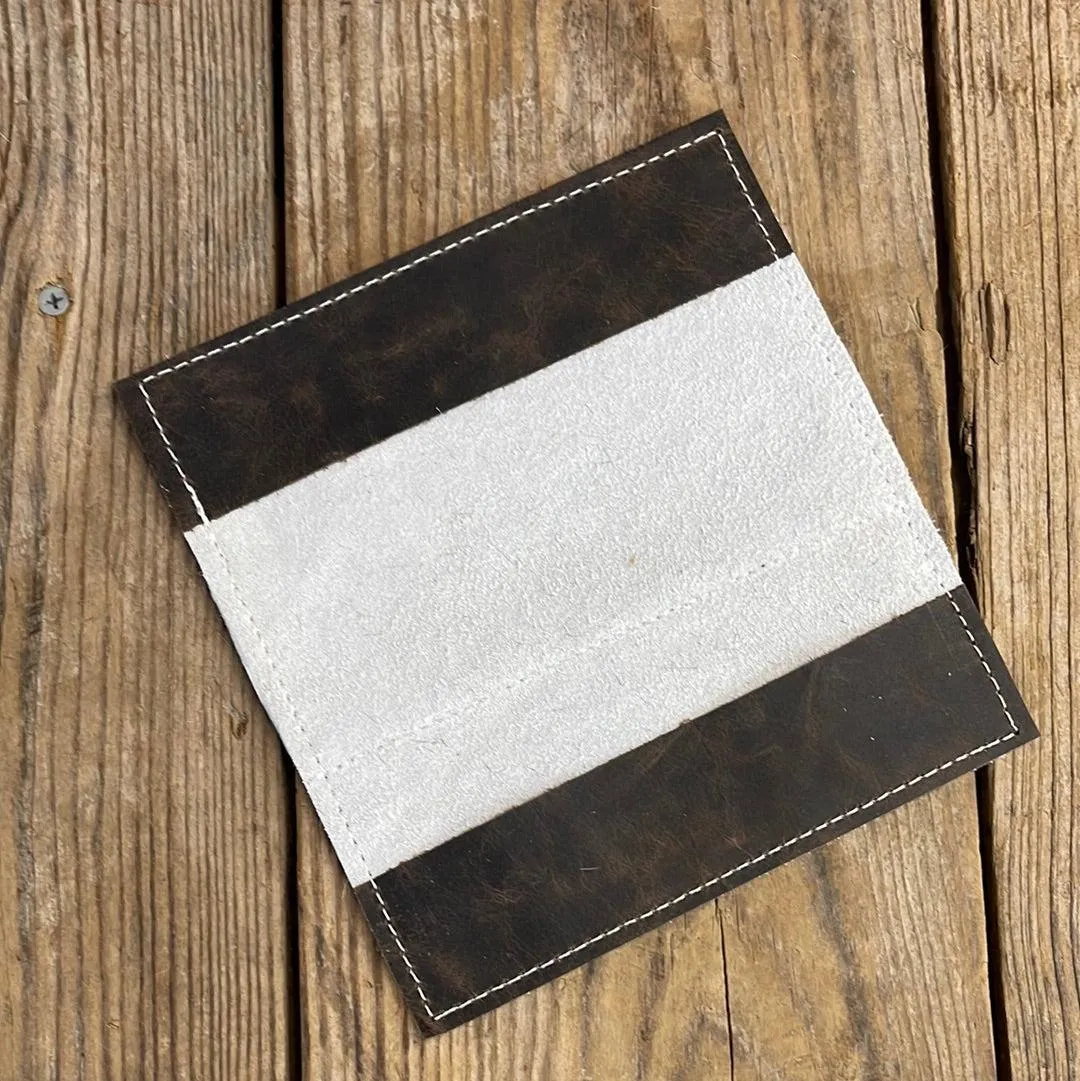 Checkbook Cover - Brindle w/ Red Brands