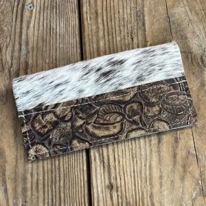Checkbook Cover - Longhorn w/ Deadwood Roses