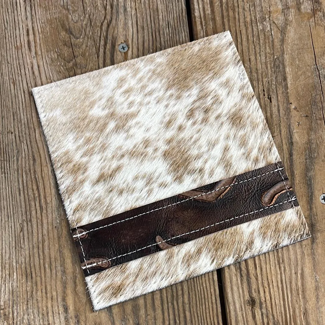 Checkbook Cover - Longhorn w/ Mahogany Brands