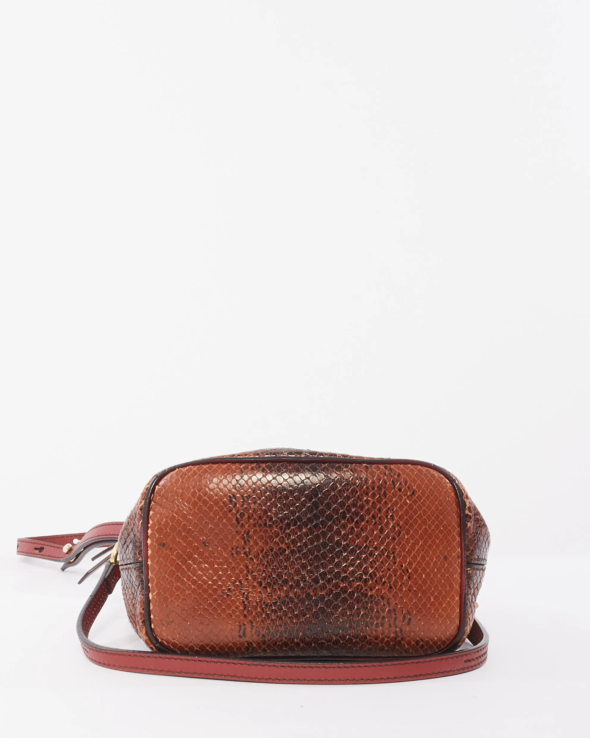 Chloé Burgundy Python Leather Small Faye Backpack