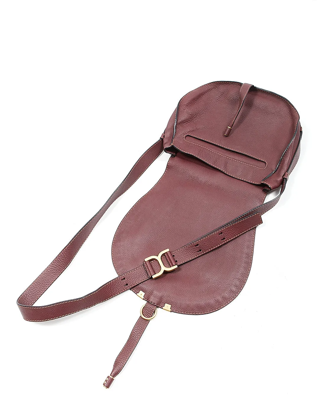 Chloe Burgundy Leather Marcie Medium Crossbody Bag