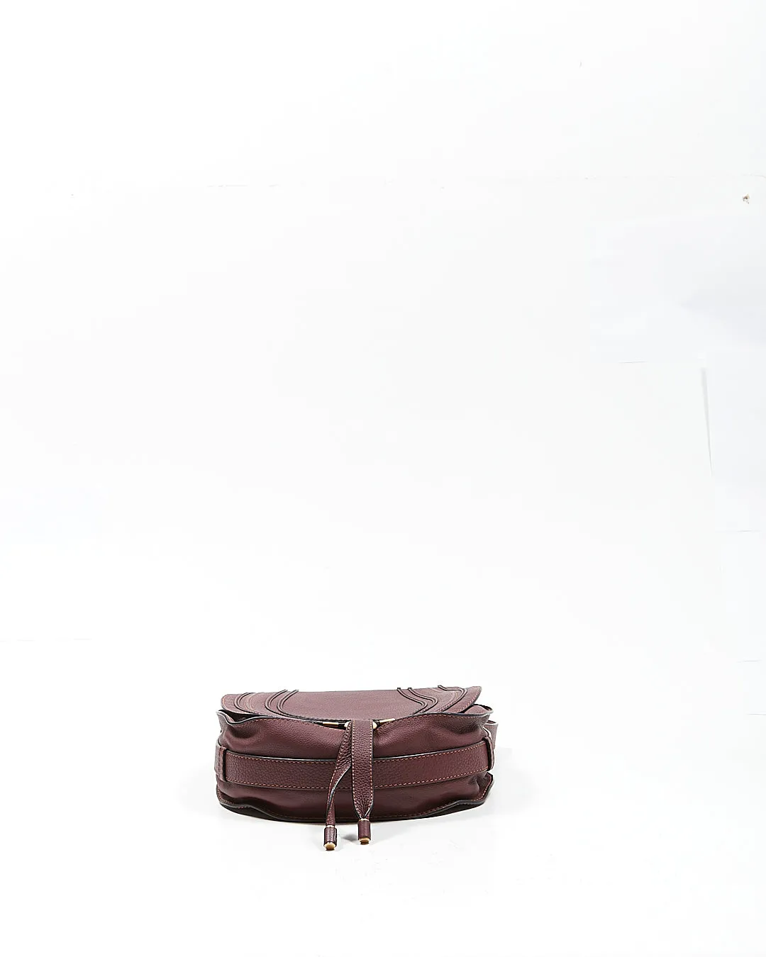 Chloe Burgundy Leather Marcie Medium Crossbody Bag