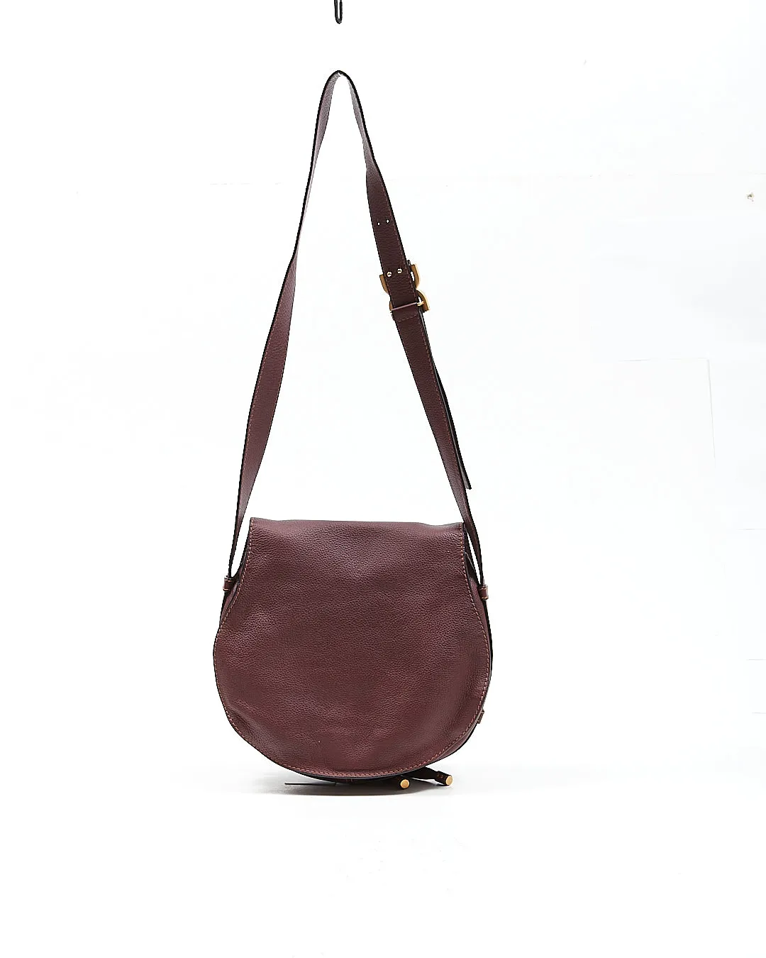 Chloe Burgundy Leather Marcie Medium Crossbody Bag