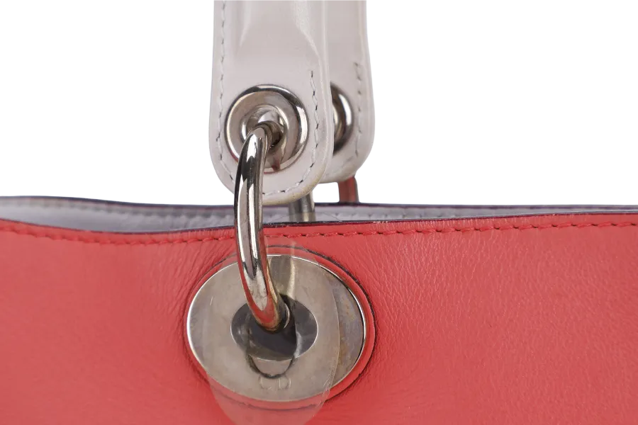 CHRISTIAN DIOR DIORSSIMO TRI COLOR LAMBSKIN BAG SILVER HARDWARE (09-MA-1112) WITH POUCH, STRAPS AND DUST COVER