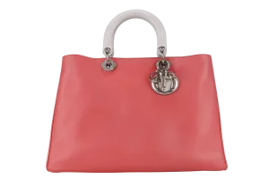 CHRISTIAN DIOR DIORSSIMO TRI COLOR LAMBSKIN BAG SILVER HARDWARE (09-MA-1112) WITH POUCH, STRAPS AND DUST COVER