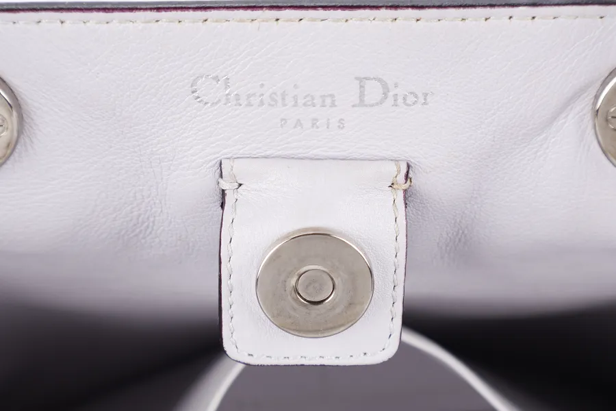CHRISTIAN DIOR DIORSSIMO TRI COLOR LAMBSKIN BAG SILVER HARDWARE (09-MA-1112) WITH POUCH, STRAPS AND DUST COVER