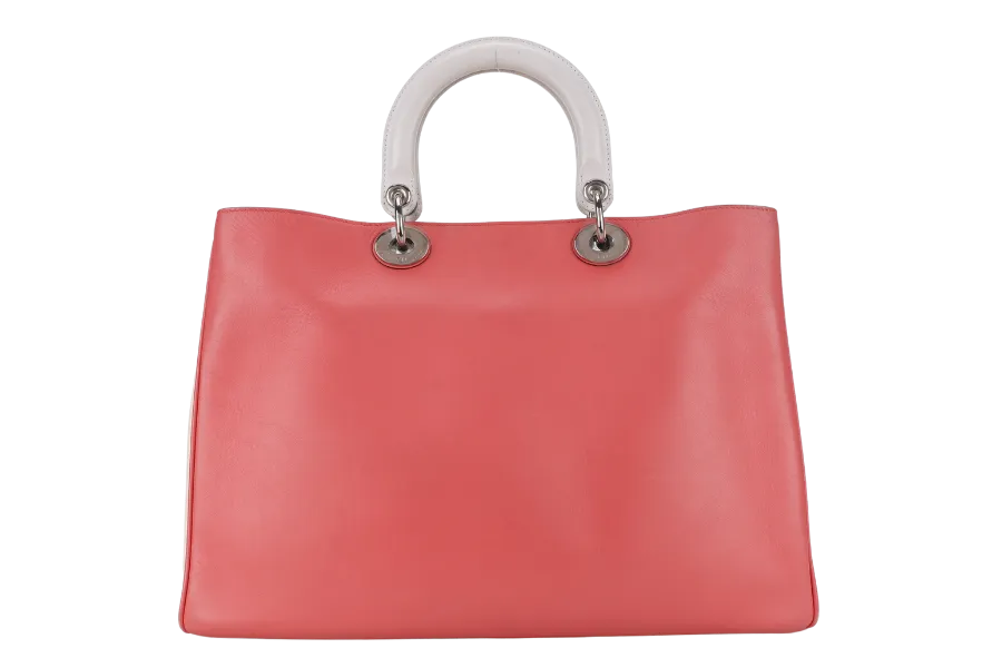CHRISTIAN DIOR DIORSSIMO TRI COLOR LAMBSKIN BAG SILVER HARDWARE (09-MA-1112) WITH POUCH, STRAPS AND DUST COVER