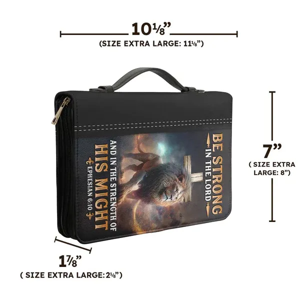 Christianart Bible Cover, Majestic Lion Bible Cover - 'Be Strong in the Lord' Ephesians 6:10, CABBBCV04020324.