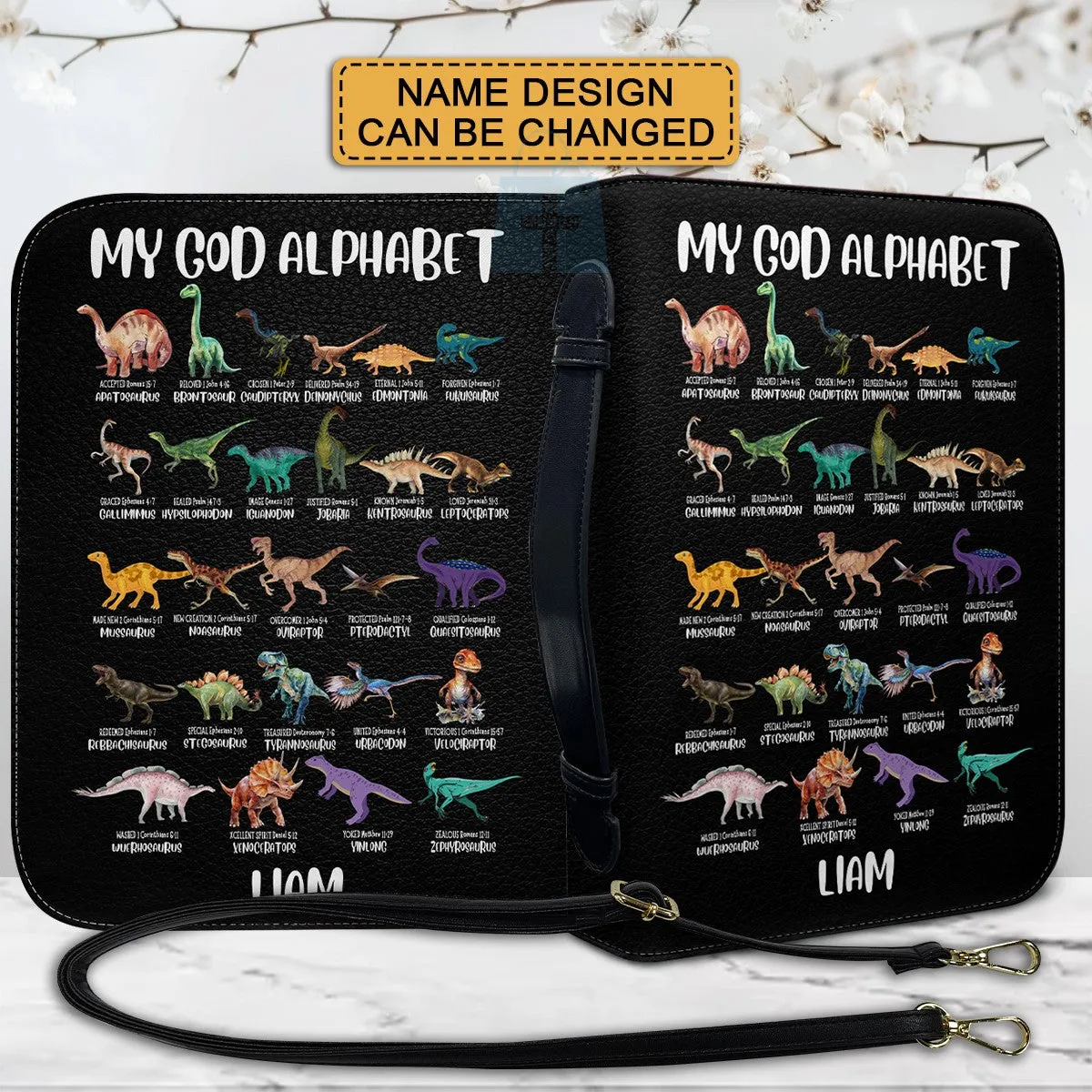 CHRISTIANARTBAG Bible Cover - My GOD Alphabet - Custom Name, Verse, Design - Personalized Bible Cover, CABBBCV01291024.