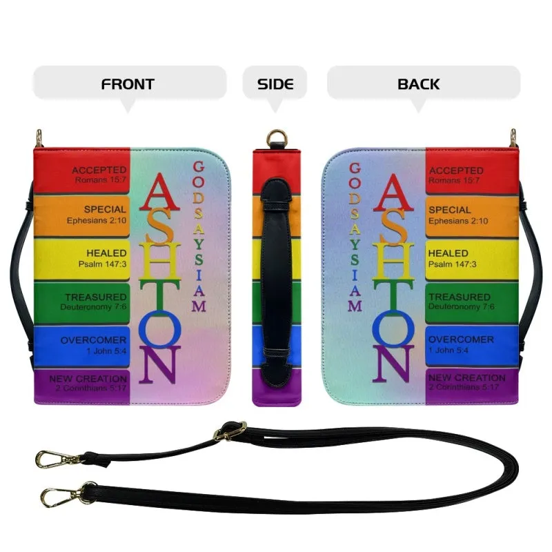 CHRISTIANARTBAG Bible Cover Rainbow - Uncover the sacred meaning of your name - Personalized Bible Cover, CABBBCV03131124.