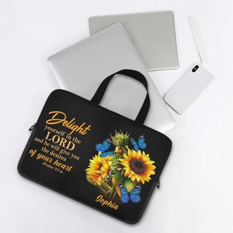 Christianartbag Laptop Bag, Delight Yourself In The Lord Laptop Bag, Personalized Laptop Bag, Laptop Bag, CABLTB07180823.