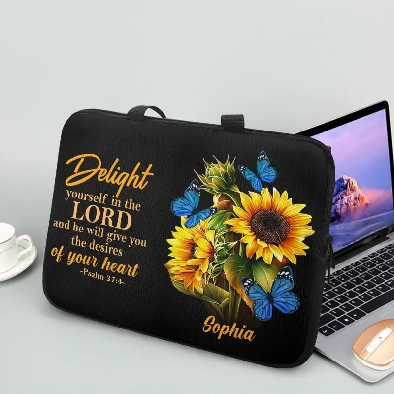Christianartbag Laptop Bag, Delight Yourself In The Lord Laptop Bag, Personalized Laptop Bag, Laptop Bag, CABLTB07180823.
