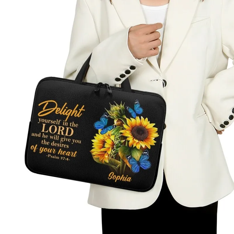 Christianartbag Laptop Bag, Delight Yourself In The Lord Laptop Bag, Personalized Laptop Bag, Laptop Bag, CABLTB07180823.