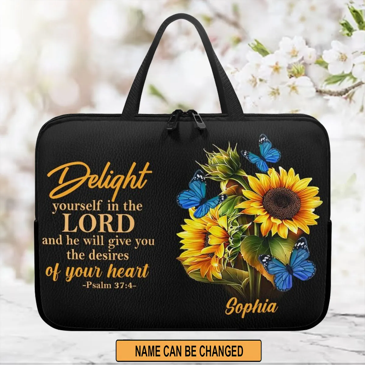 Christianartbag Laptop Bag, Delight Yourself In The Lord Laptop Bag, Personalized Laptop Bag, Laptop Bag, CABLTB07180823.