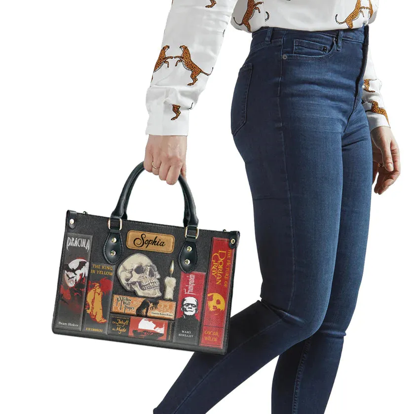 Christianartbag Novel Bags, Personalized Leather Handbags for Literary Enthusiasts, Horror Leather Handbag, CABHN01281223.