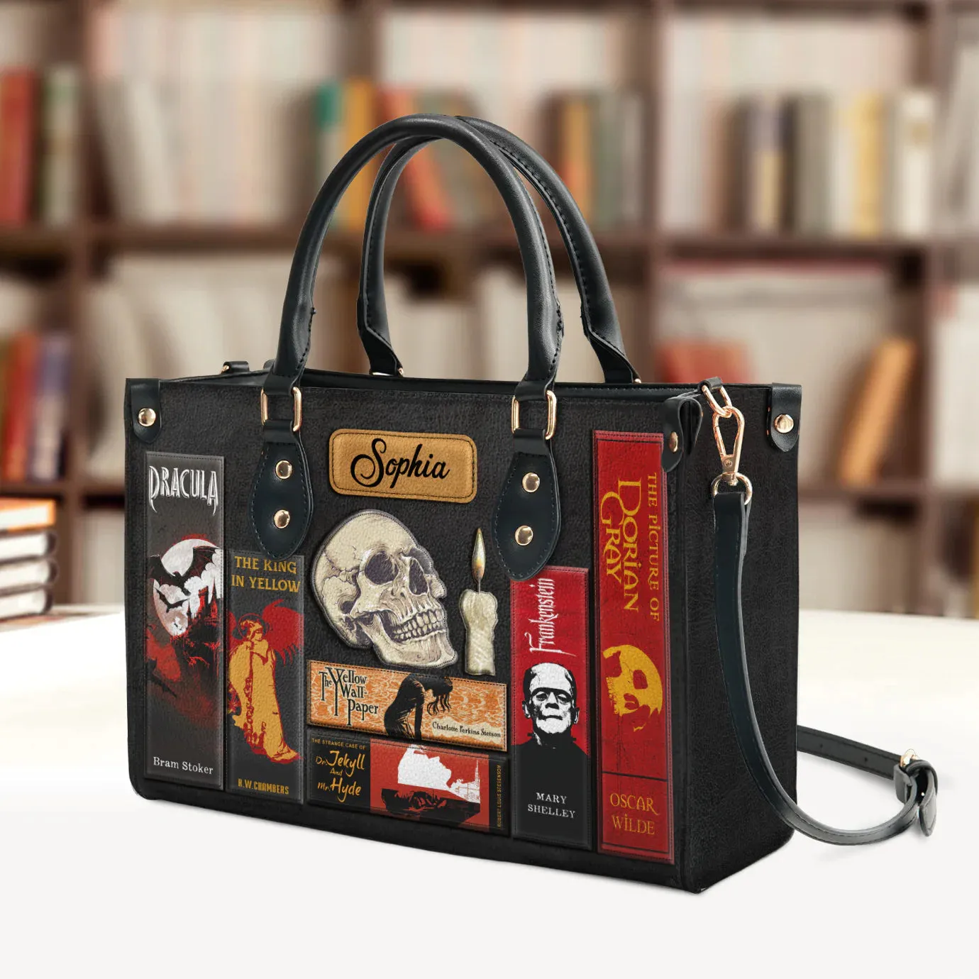 Christianartbag Novel Bags, Personalized Leather Handbags for Literary Enthusiasts, Horror Leather Handbag, CABHN01281223.
