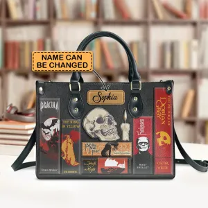 Christianartbag Novel Bags, Personalized Leather Handbags for Literary Enthusiasts, Horror Leather Handbag, CABHN01281223.