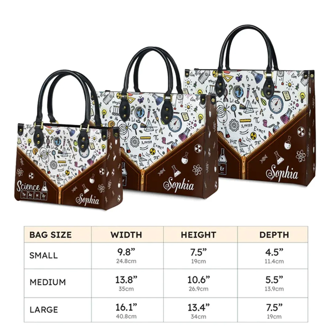 Christianartbag Teacher Bags, Custom Leather Handbags for Teachers, Gift For Teacher, Design Handbag, Science Teacher Chemical Elements Handbag, CAB06281223.