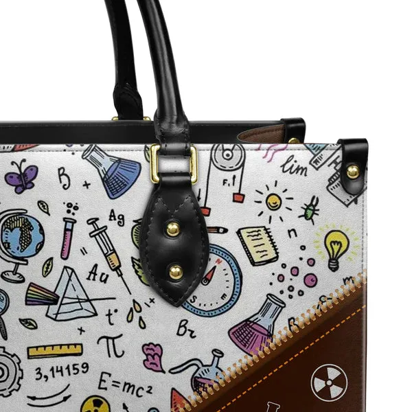 Christianartbag Teacher Bags, Custom Leather Handbags for Teachers, Gift For Teacher, Design Handbag, Science Teacher Chemical Elements Handbag, CAB06281223.