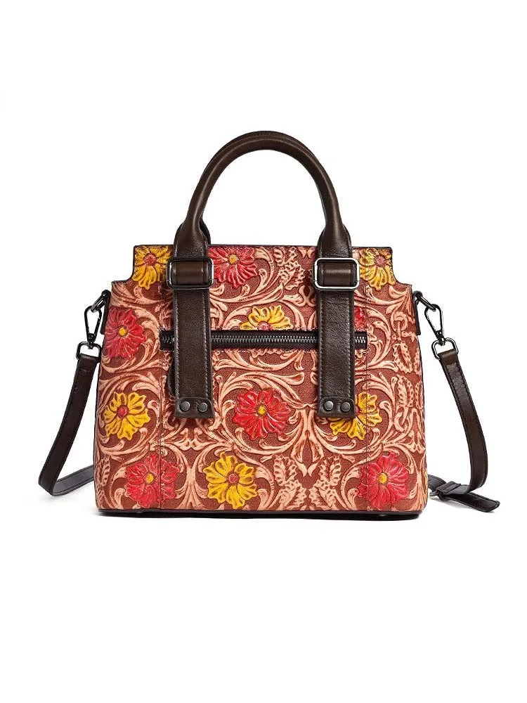Classy Retro Floral Handstitched Crossbody