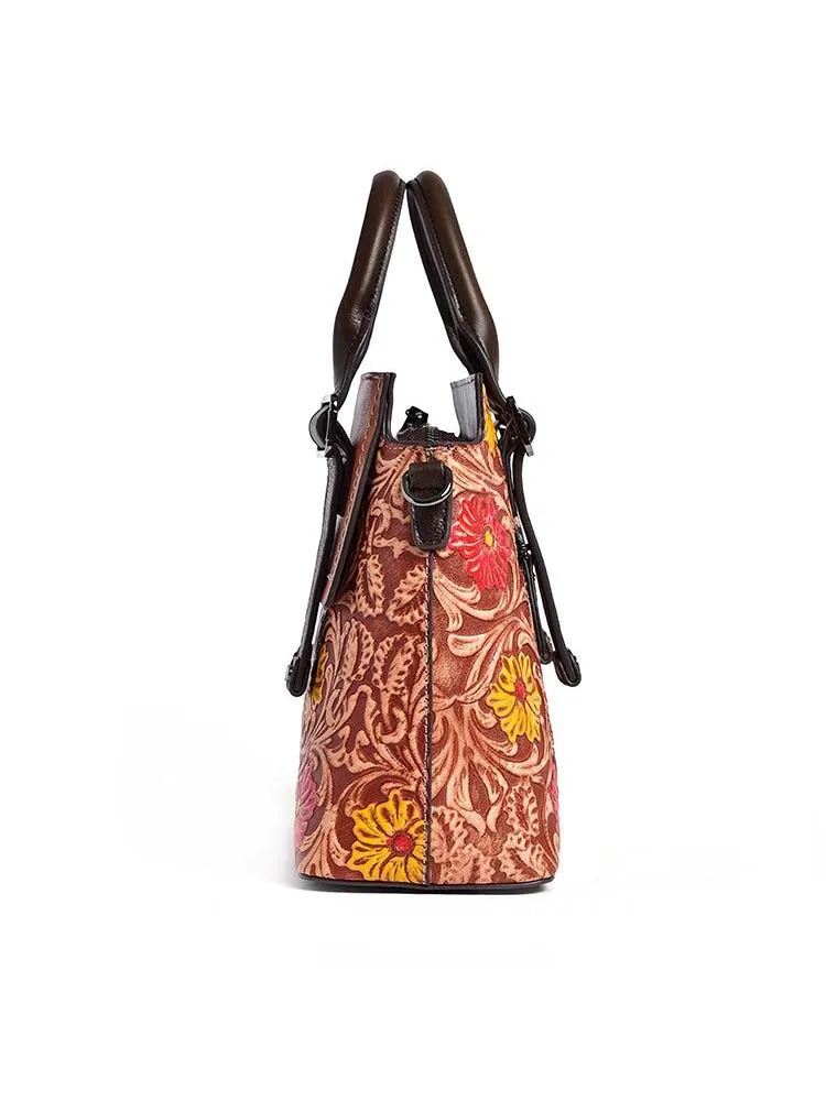 Classy Retro Floral Handstitched Crossbody