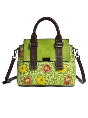 Classy Retro Floral Handstitched Crossbody